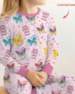 Custom Name God Says I Am Girl Bamboo Two-Piece Long Sleeve Pajama Set