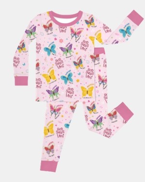 Custom Name God Says I Am Girl Bamboo Two-Piece Long Sleeve Pajama Set