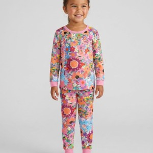 Rainbow Blooms Bamboo Two-Piece Pajama Set