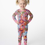 Rainbow Blooms Bamboo Two-Piece Pajama Set