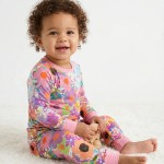 Rainbow Blooms Bamboo Two-Piece Pajama Set