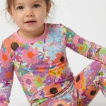 Rainbow Blooms Bamboo Two-Piece Pajama Set
