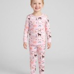 Pink Farm Animals Bamboo Two-Piece Pajama Set