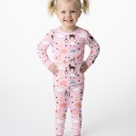 Pink Farm Animals Bamboo Two-Piece Pajama Set