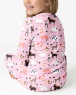 Pink Farm Animals Bamboo Two-Piece Pajama Set