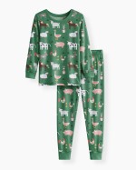 Green Farm Animals Bamboo Two-Piece Pajama Set