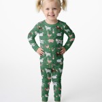 Green Farm Animals Bamboo Two-Piece Pajama Set