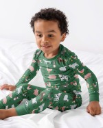 Green Farm Animals Bamboo Two-Piece Pajama Set