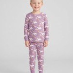 Purple Unicorns Bamboo Two-Piece Pajama Set