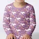 Purple Unicorns Bamboo Two-Piece Pajama Set