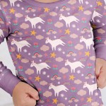 Purple Unicorns Bamboo Two-Piece Pajama Set