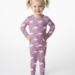 Purple Unicorns Bamboo Two-Piece Pajama Set