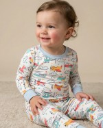 Airplanes And Helicopters Bamboo Two-Piece Pajama Set