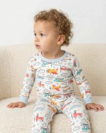 Airplanes And Helicopters Bamboo Two-Piece Pajama Set