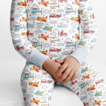 Airplanes And Helicopters Bamboo Two-Piece Pajama Set
