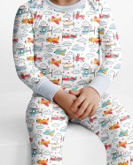 Airplanes And Helicopters Bamboo Two-Piece Pajama Set