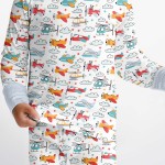 Airplanes And Helicopters Bamboo Two-Piece Pajama Set