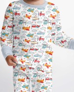 Airplanes And Helicopters Bamboo Two-Piece Pajama Set