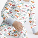 Airplanes And Helicopters Bamboo Two-Piece Pajama Set