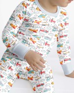 Airplanes And Helicopters Bamboo Two-Piece Pajama Set