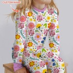 Custom Name I Am A Child Of God Girl Bamboo Two-Piece Long Sleeve Pajama Set