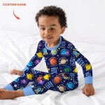 Custom Name Space God Says I Am Bamboo Two-Piece Long Sleeve Pajama Set