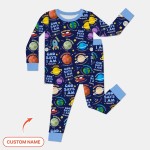 Custom Name Space God Says I Am Bamboo Two-Piece Long Sleeve Pajama Set