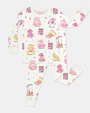 Custom Name God Says I Am Girl Long Sleeve Pajama Set