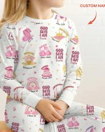 Custom Name God Says I Am Girl Long Sleeve Pajama Set