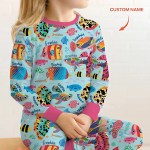Custom Name Fish Dream Bamboo Two-Piece Long Sleeve Pajama Set