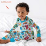 Custom Name Fish Dream Bamboo Two-Piece Long Sleeve Pajama Set