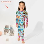 Custom Name Fish Dream Bamboo Two-Piece Long Sleeve Pajama Set