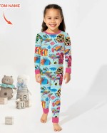 Custom Name Fish Dream Bamboo Two-Piece Long Sleeve Pajama Set