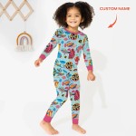 Custom Name Fish Dream Bamboo Two-Piece Long Sleeve Pajama Set