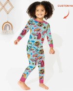 Custom Name Fish Dream Bamboo Two-Piece Long Sleeve Pajama Set