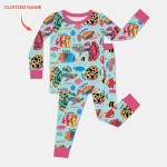 Custom Name Fish Dream Bamboo Two-Piece Long Sleeve Pajama Set