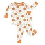 Orange Basketball Bamboo Two-Piece Pajama Set