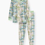 Watercolor Mallard Duck Bamboo Two-Piece Long Sleeve Pajama Set
