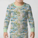 Watercolor Mallard Duck Bamboo Two-Piece Long Sleeve Pajama Set
