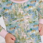 Watercolor Mallard Duck Bamboo Two-Piece Long Sleeve Pajama Set