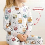 Custom Name God’s Little Zoo Bamboo Two-Piece Long Sleeve Pajama Set