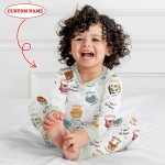Custom Name God’s Little Zoo Bamboo Two-Piece Long Sleeve Pajama Set