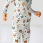 Custom Name God’s Little Zoo Bamboo Two-Piece Long Sleeve Pajama Set