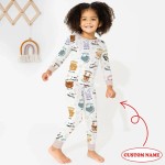 Custom Name God’s Little Zoo Bamboo Two-Piece Long Sleeve Pajama Set