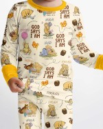 God Says I Am – Little Blessings Bamboo Two-Piece Long Sleeve Pajama Set S