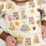 God Says I Am – Little Blessings Bamboo Two-Piece Long Sleeve Pajama Set S