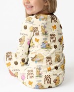 God Says I Am – Little Blessings Bamboo Two-Piece Long Sleeve Pajama Set S
