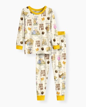 God Says I Am – Little Blessings Bamboo Two-Piece Long Sleeve Pajama Set S