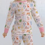 Whimsical Cat Parade Two-Piece Long Sleeve Pajama Set
