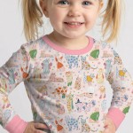 Whimsical Cat Parade Two-Piece Long Sleeve Pajama Set
